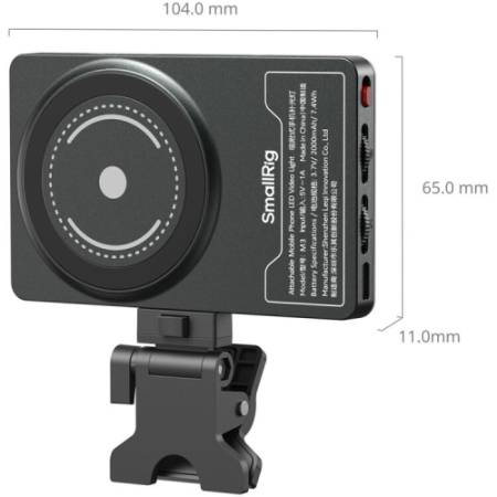 SmallRig 5505 M3 - mobilna mini lampa LED Bi-color - wymiary